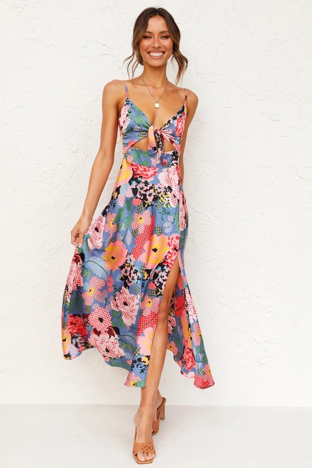 Dreamers midi-jurk - rode bloemen