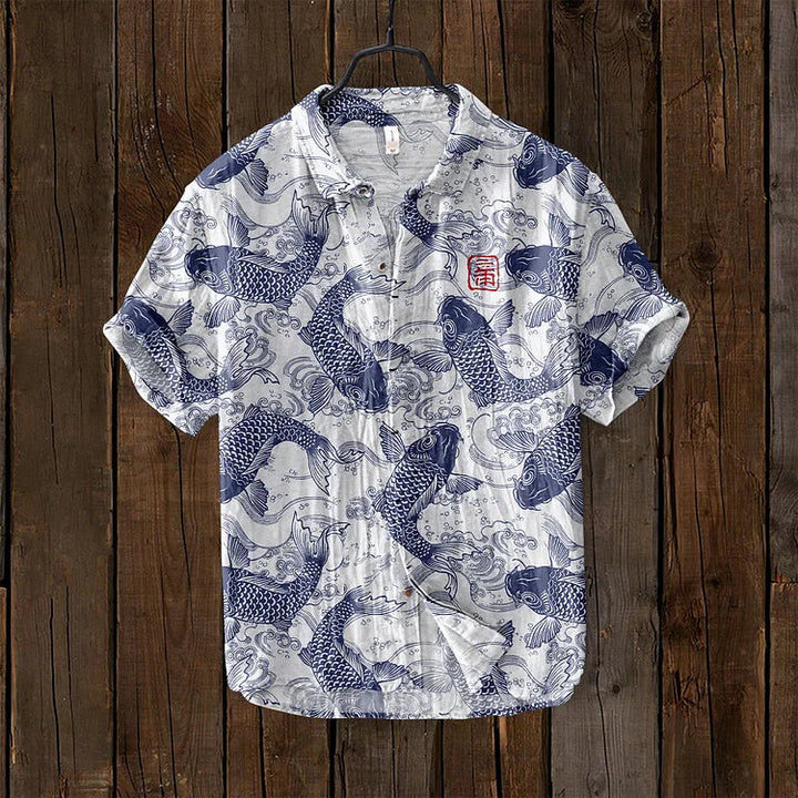 Koi™ - Shirt met Opdruk Japanse Stijl