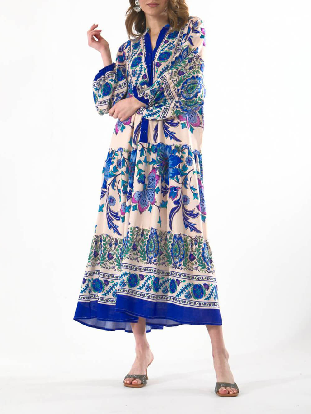 The Bohemian Bloom long sleeve maxi dress