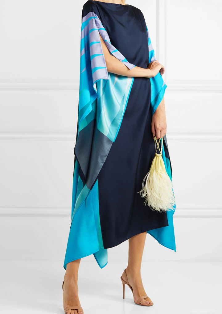 Sky Wings crepe caftan