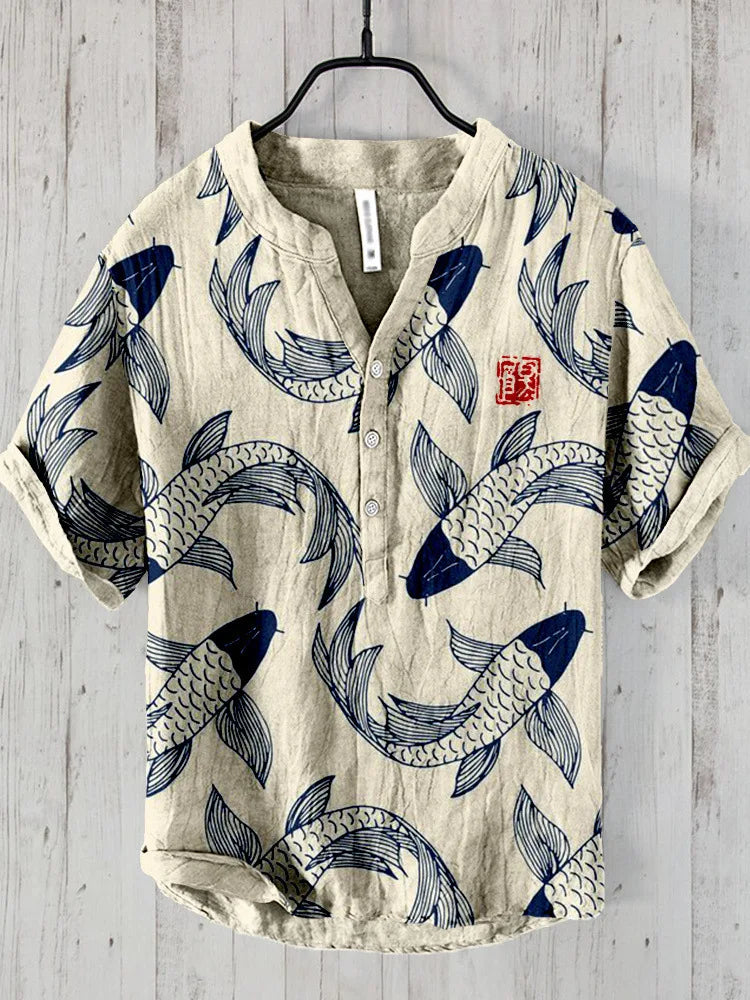 Koi™ - Shirt met Opdruk Japanse Stijl