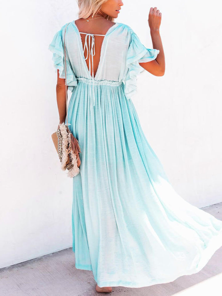 Knoop katoenlinnen perfecte strand Boho maxi-jurk