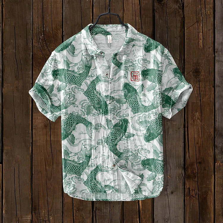 Koi™ - Shirt met Opdruk Japanse Stijl