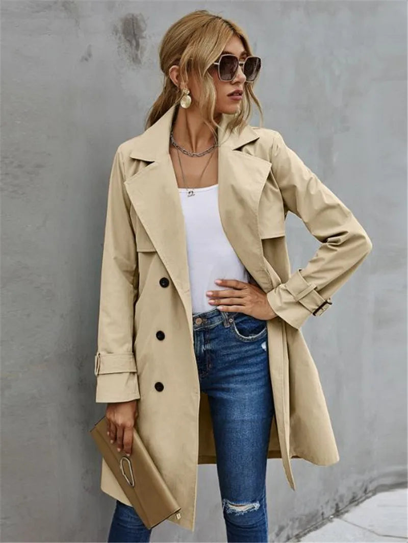 Corinne | Elegante, comfortabele trenchcoat met een reverskraag