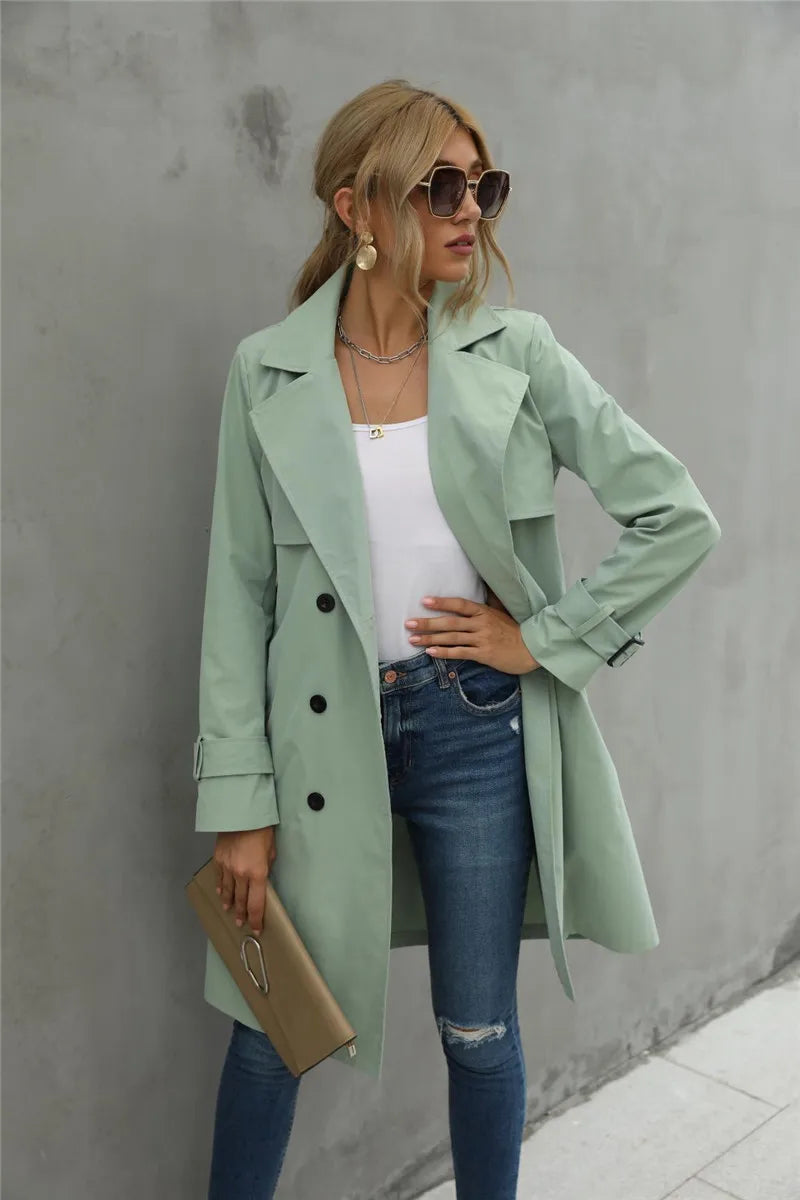 Corinne | Elegante, comfortabele trenchcoat met een reverskraag