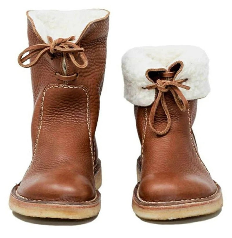 Calyx | High Quality Leather Winter Boots with Fleece Lining 