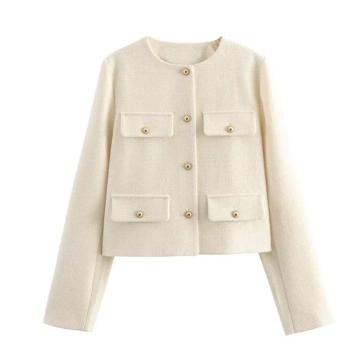 Nala Blazer met Elegante O-Hals