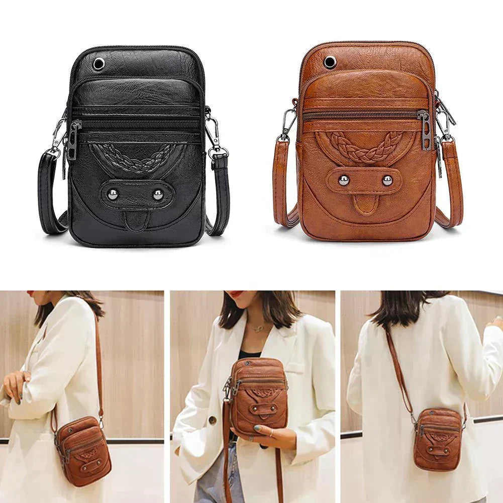 Christel | Vintage leren crossbody tas