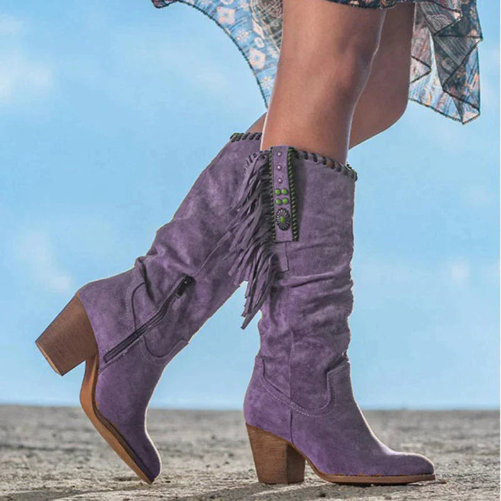 Cerys | Suede Cowboy Boots for Women