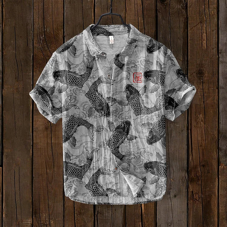 Koi™ - Shirt met Opdruk Japanse Stijl