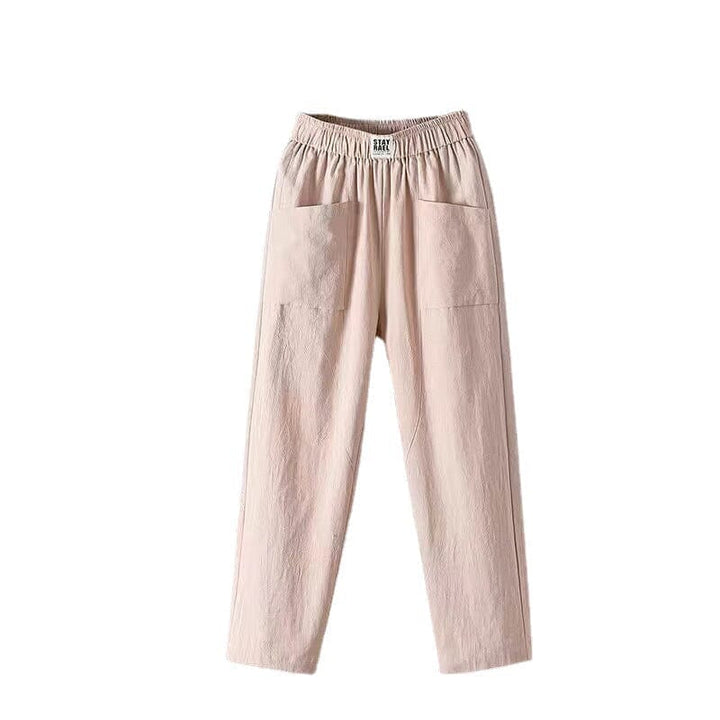 Camila / Cotton and linen trousers with an elasticated waist