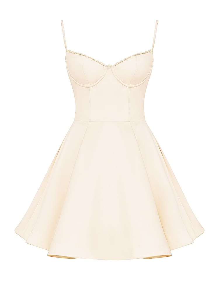 Vintage crème Tule mini-jurk