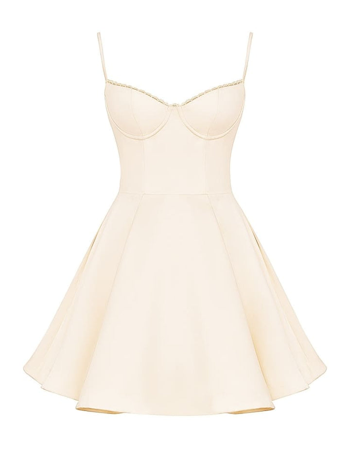 Vintage crème Tule mini-jurk