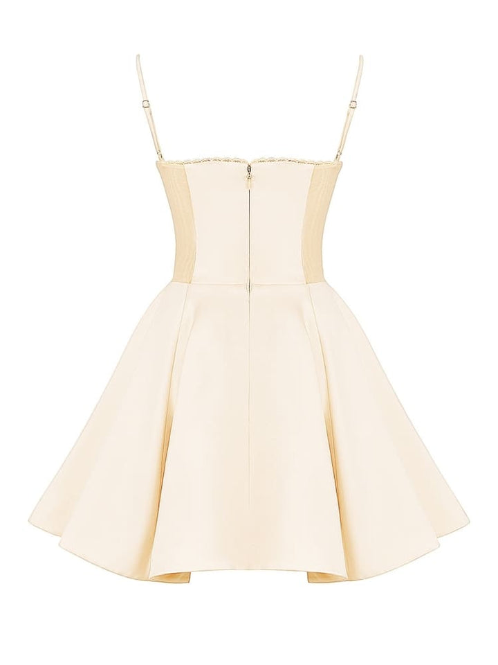 Vintage crème Tule mini-jurk